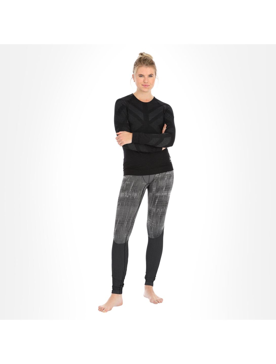 Odlo, Natural + Kinship Warm camisa termoactiva mujeres melange negro