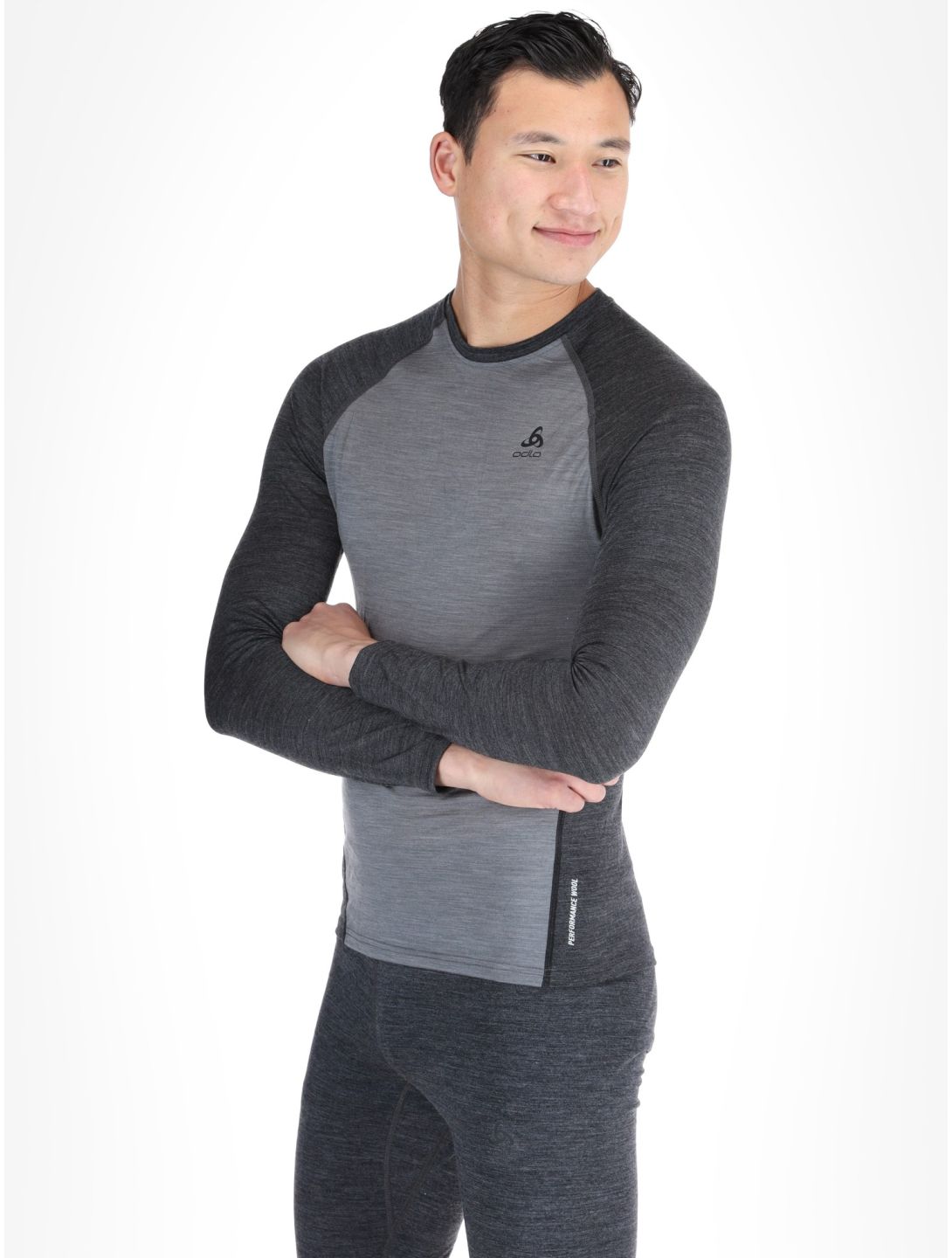 Odlo, Natural Performance PW 150 camisa termoactiva hombres Grey Melange - Dark Grey Melange gris 