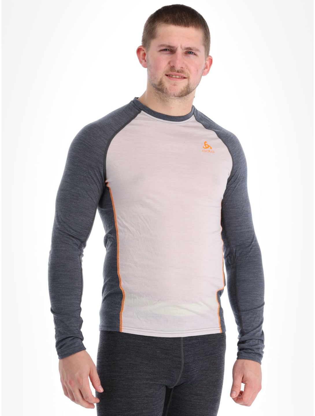 Odlo, Natural Performance PW 150 camisa termoactiva hombres Silver Cloud - India Ink Melange gris 