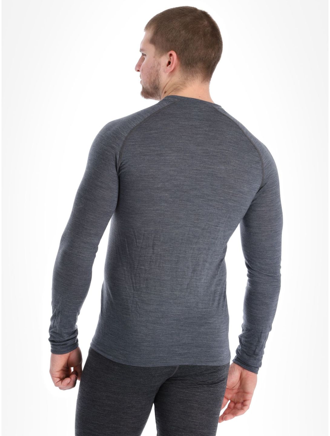 Odlo, Natural Performance PW 150 camisa termoactiva hombres Silver Cloud - India Ink Melange gris 