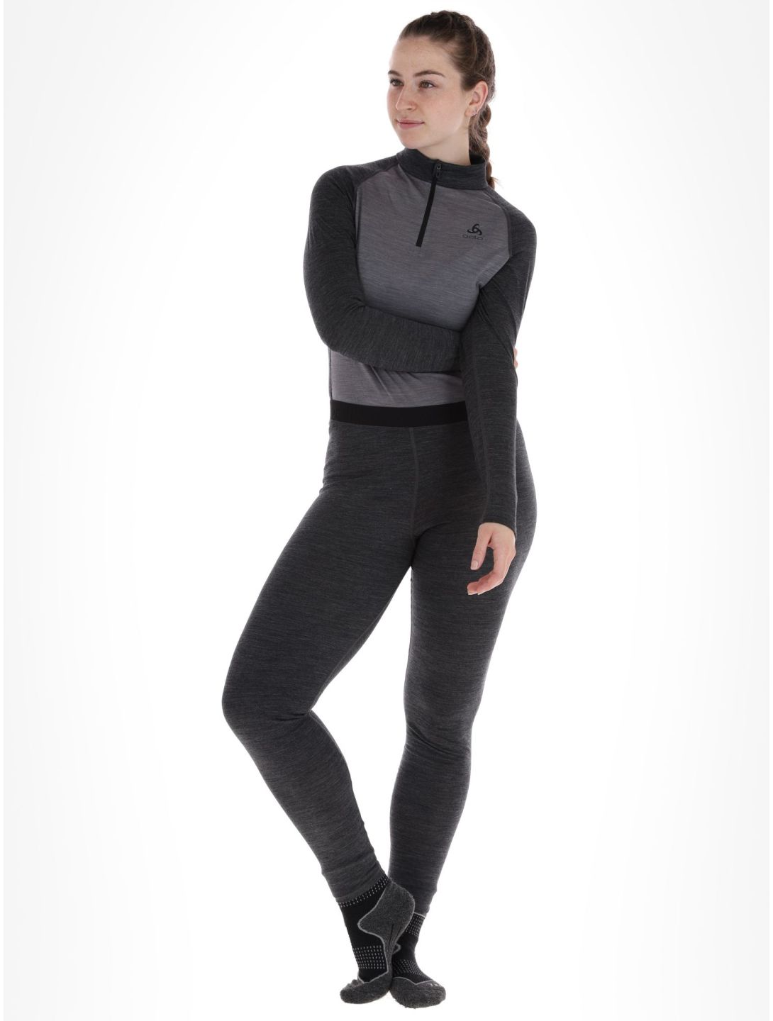 Odlo, Natural Performance PW 150 pantalón termoactivo mujeres Dark Grey Melange gris 