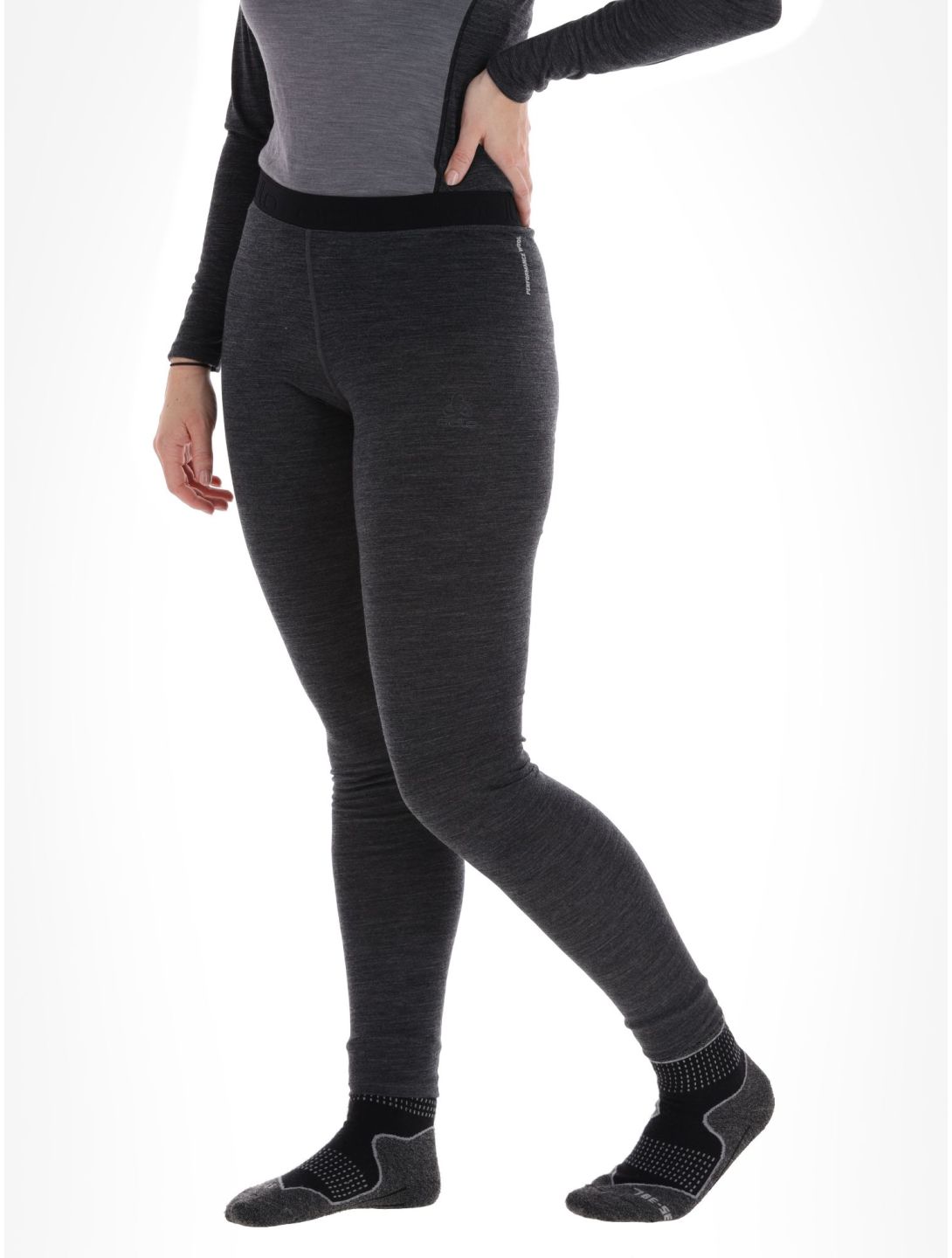 Odlo, Natural Performance PW 150 pantalón termoactivo mujeres Dark Grey Melange gris 