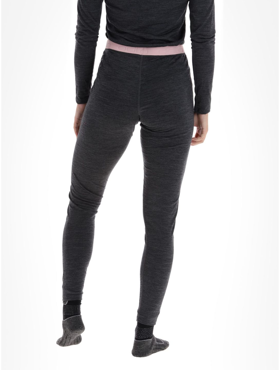 Odlo, Natural Performance PW 150 pantalón termoactivo mujeres Dark Grey Melange - Pale Mauve gris 