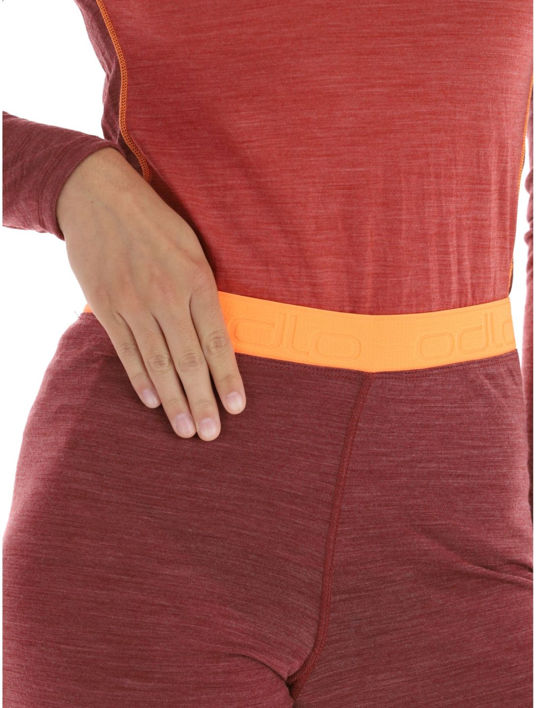 Odlo, Natural Performance PW 150 pantalón termoactivo mujeres Spiced Apple Melange  - Live Wire borgoña 