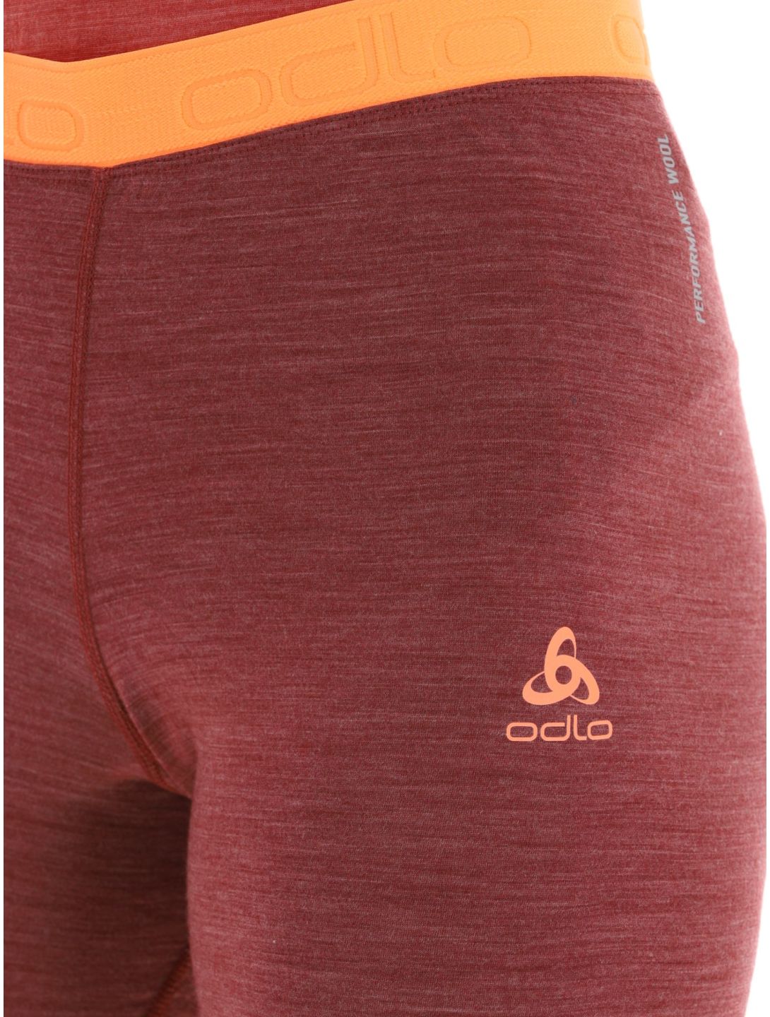 Odlo, Natural Performance PW 150 pantalón termoactivo mujeres Spiced Apple Melange  - Live Wire borgoña 