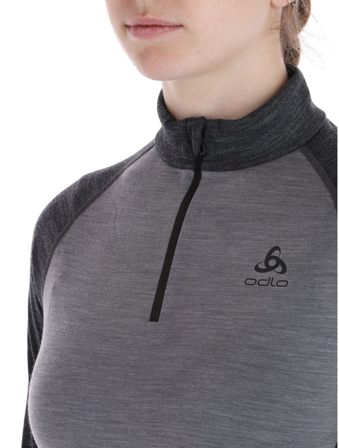 Odlo, Natural Performance PW 150 jersey mujeres Grey Melange - Dark Grey Melange gris 