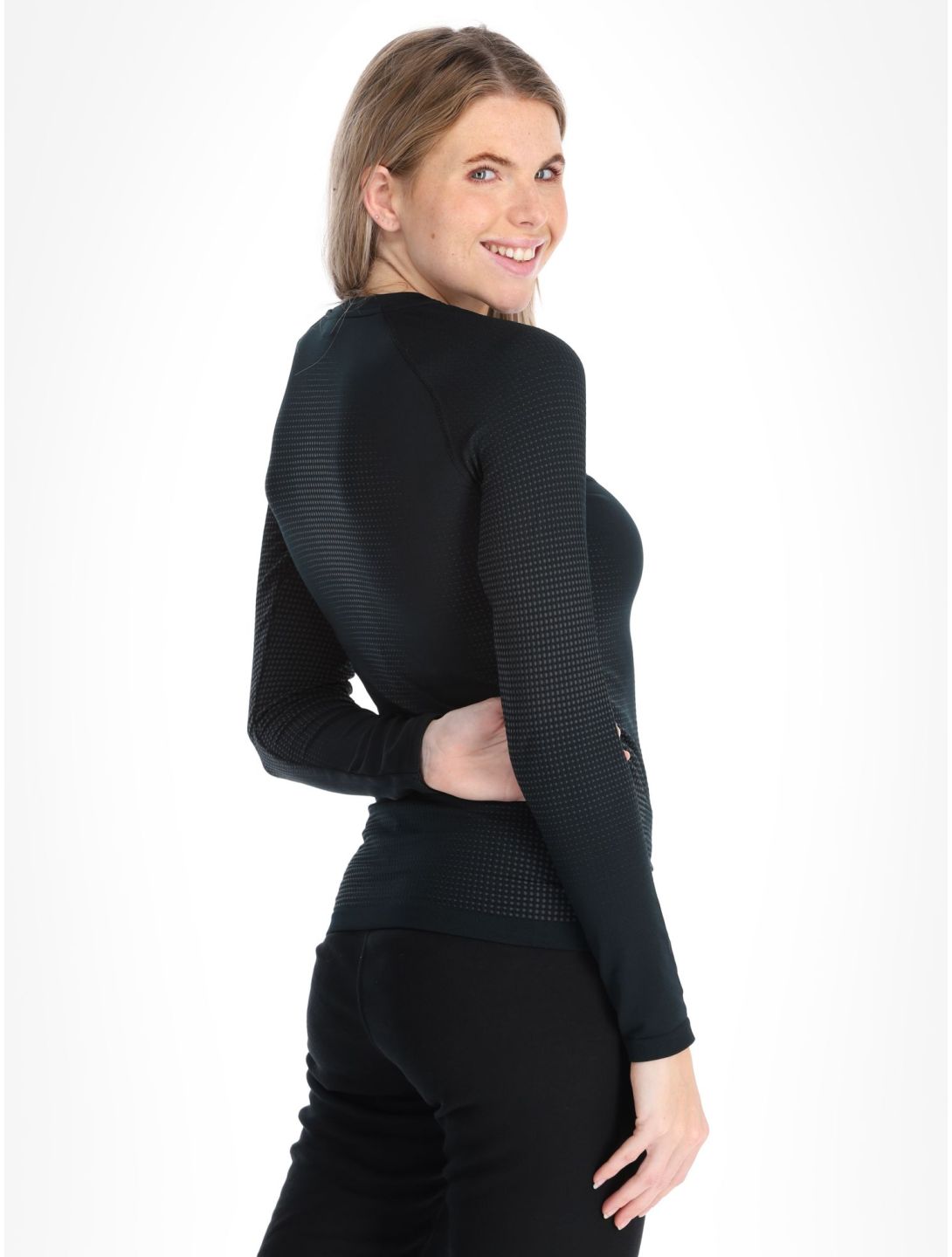 Odlo, Perfomance Warm Eco camisa termoactiva mujeres Black - Odlo Graphite Grey gris, negro 