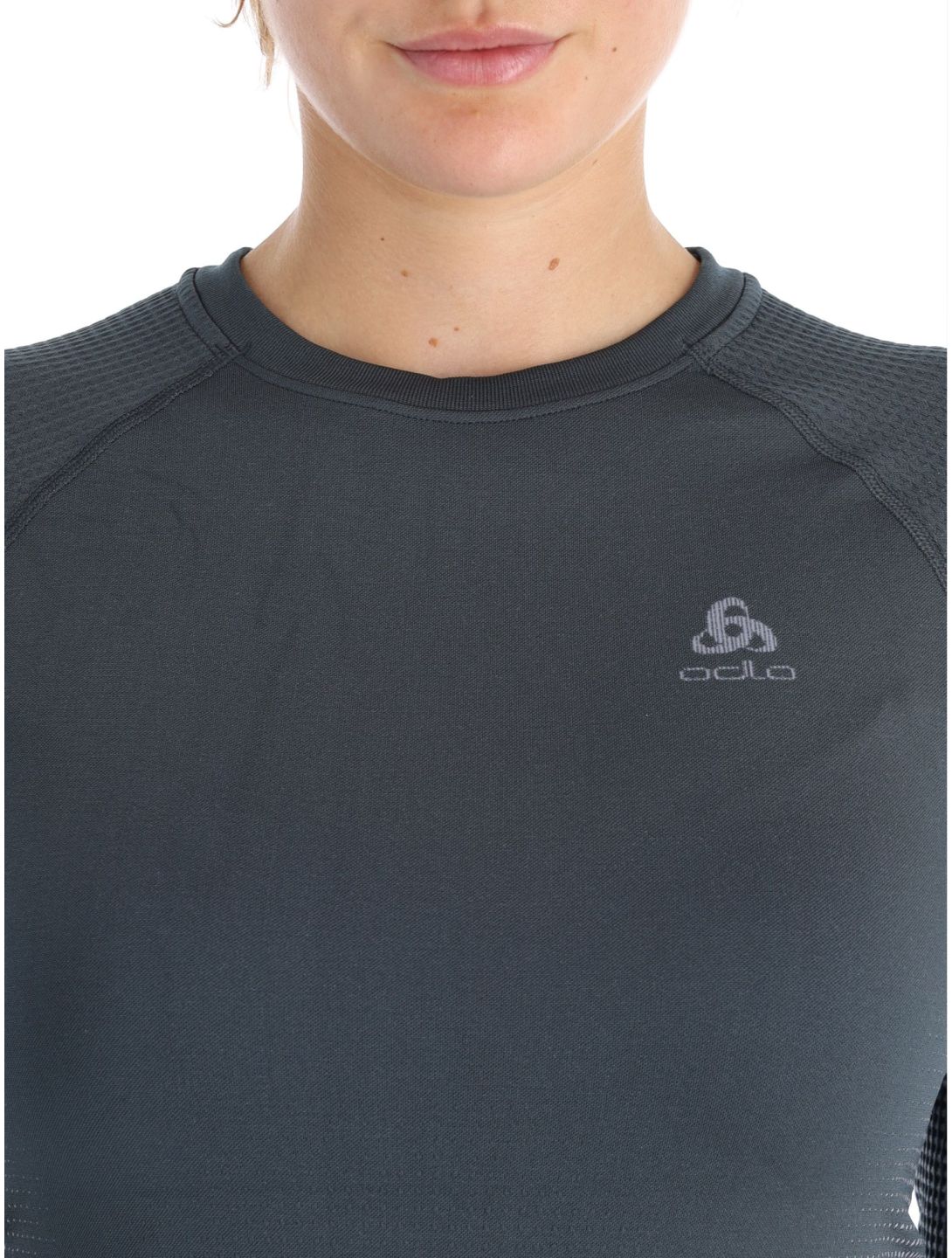 Odlo, Perfomance Warm Eco camisa termoactiva mujeres India Ink gris 