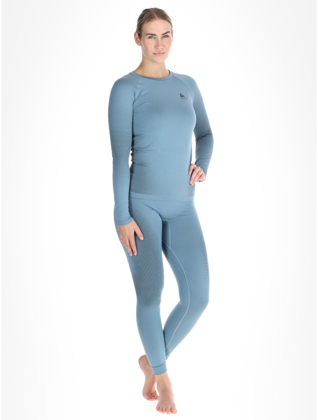 Odlo, Perfomance Warm Eco camisa termoactiva mujeres Provincial Blue azul 