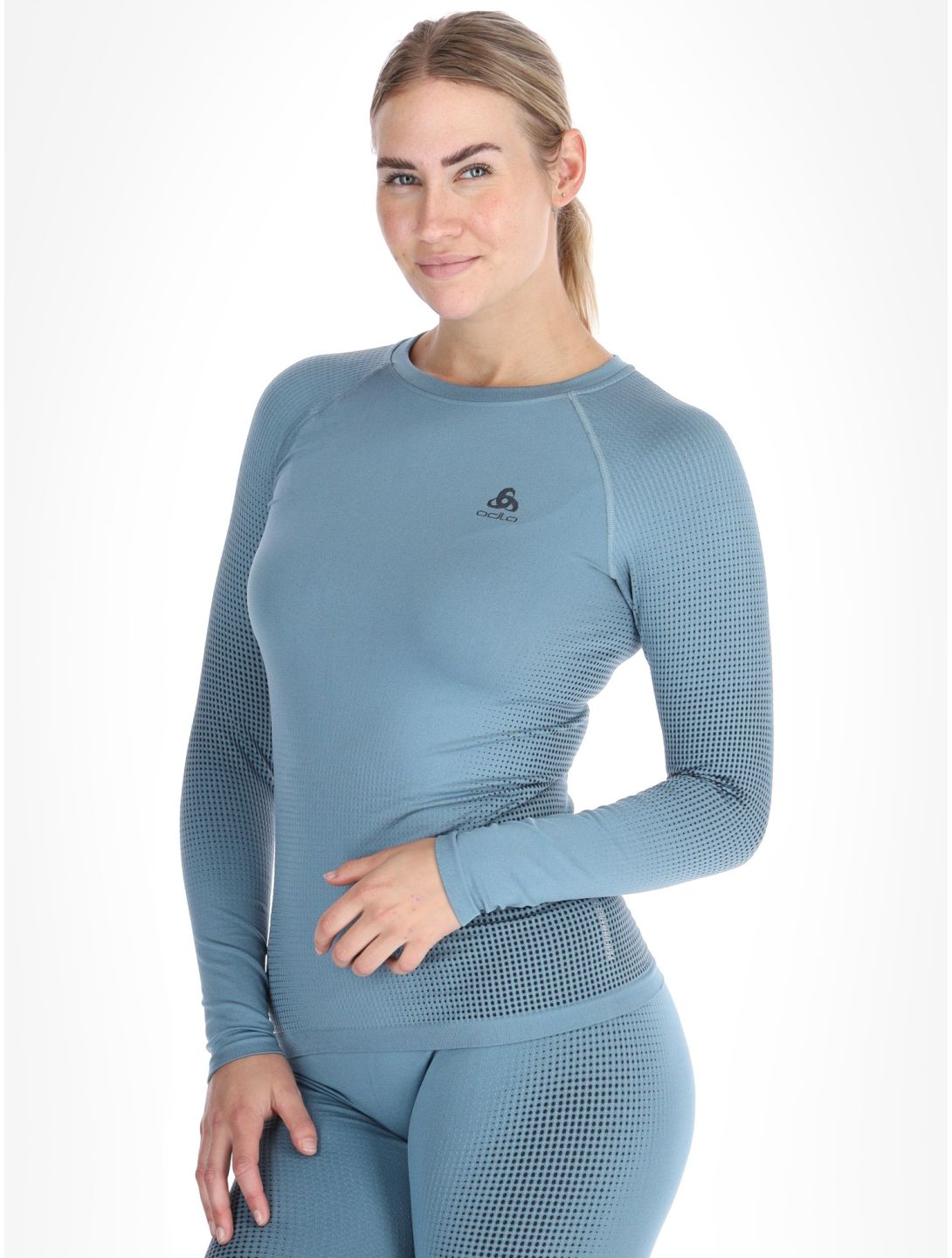 Odlo, Perfomance Warm Eco camisa termoactiva mujeres Provincial Blue azul 