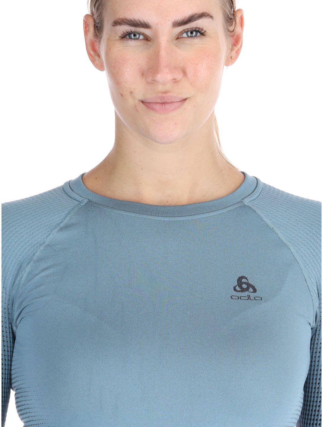 Odlo, Perfomance Warm Eco camisa termoactiva mujeres Provincial Blue azul 