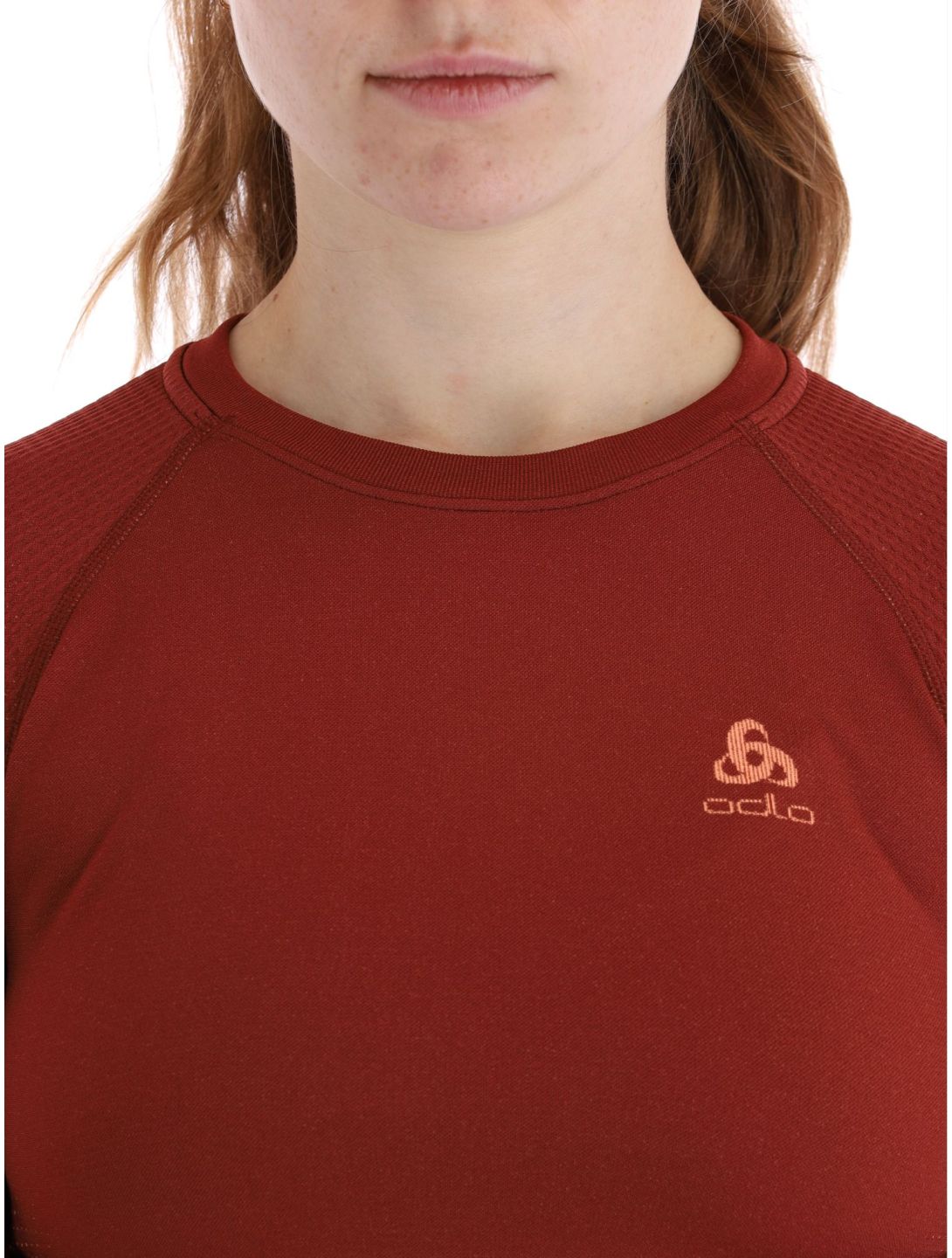 Odlo, Perfomance Warm Eco camisa termoactiva mujeres Spiced Apple borgoña 