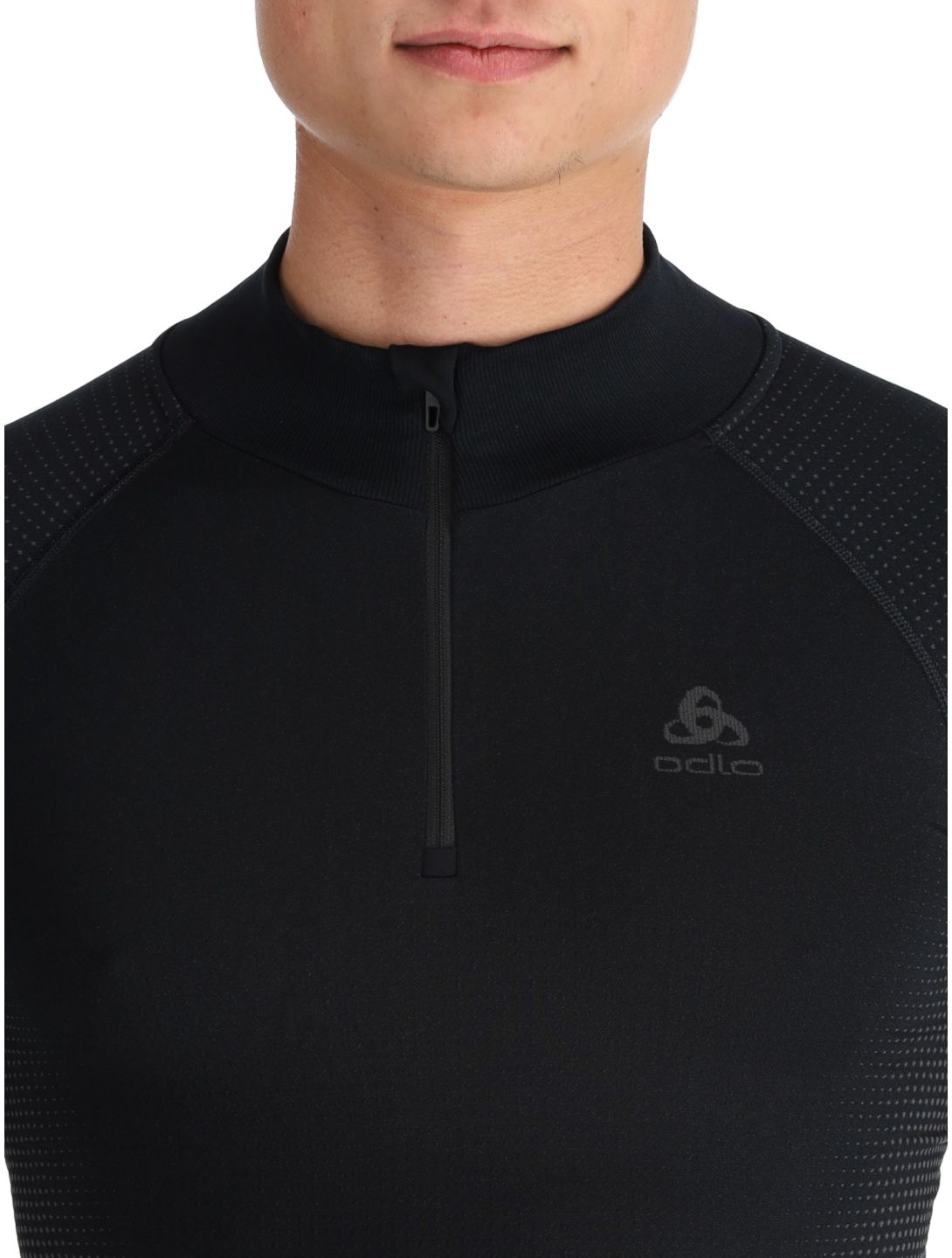 Odlo, Perfomance Zip Performance Warm Eco jersey hombres Black - Odlo Graphite Grey gris, negro 