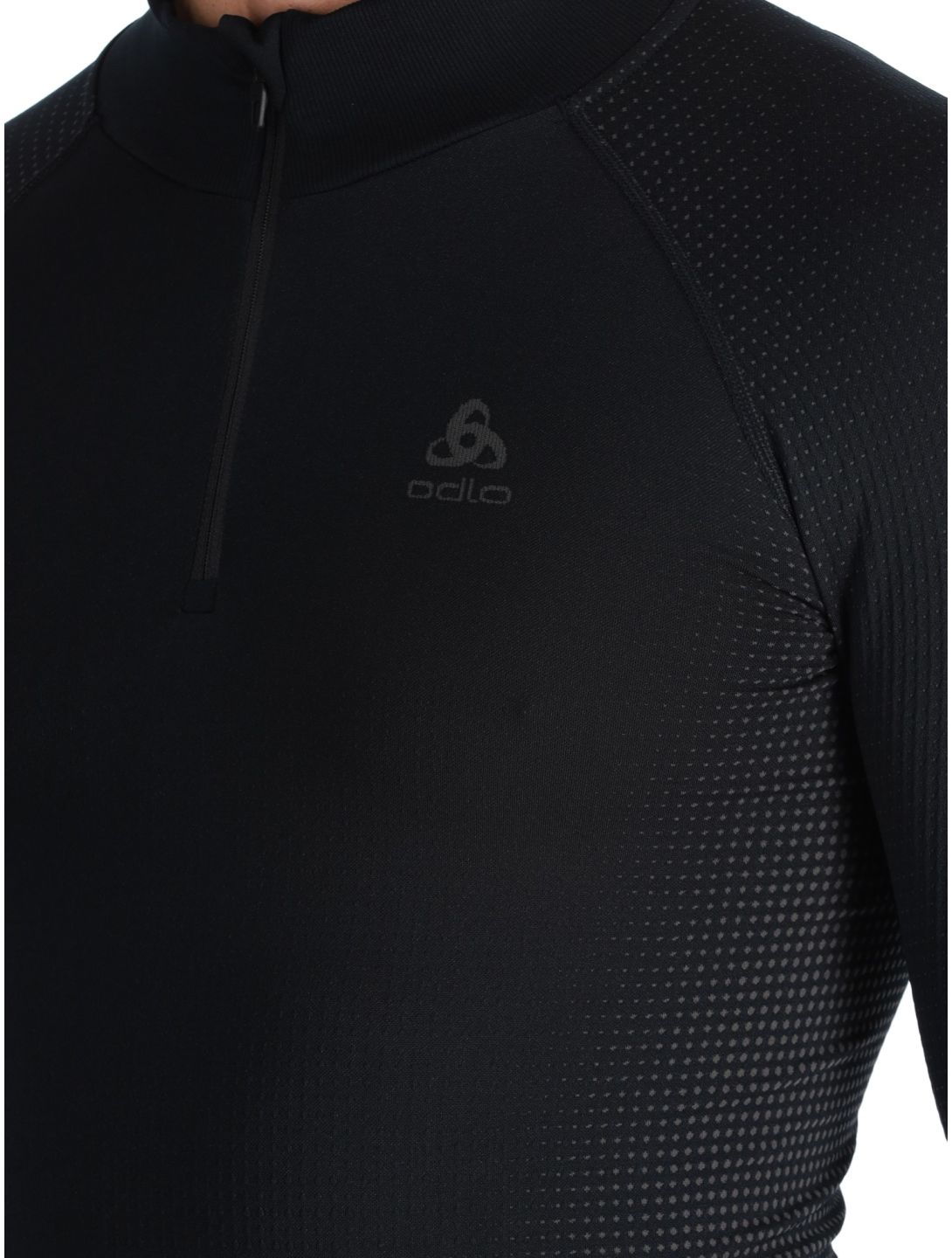 Odlo, Perfomance Zip Performance Warm Eco jersey hombres Black - Odlo Graphite Grey gris, negro 