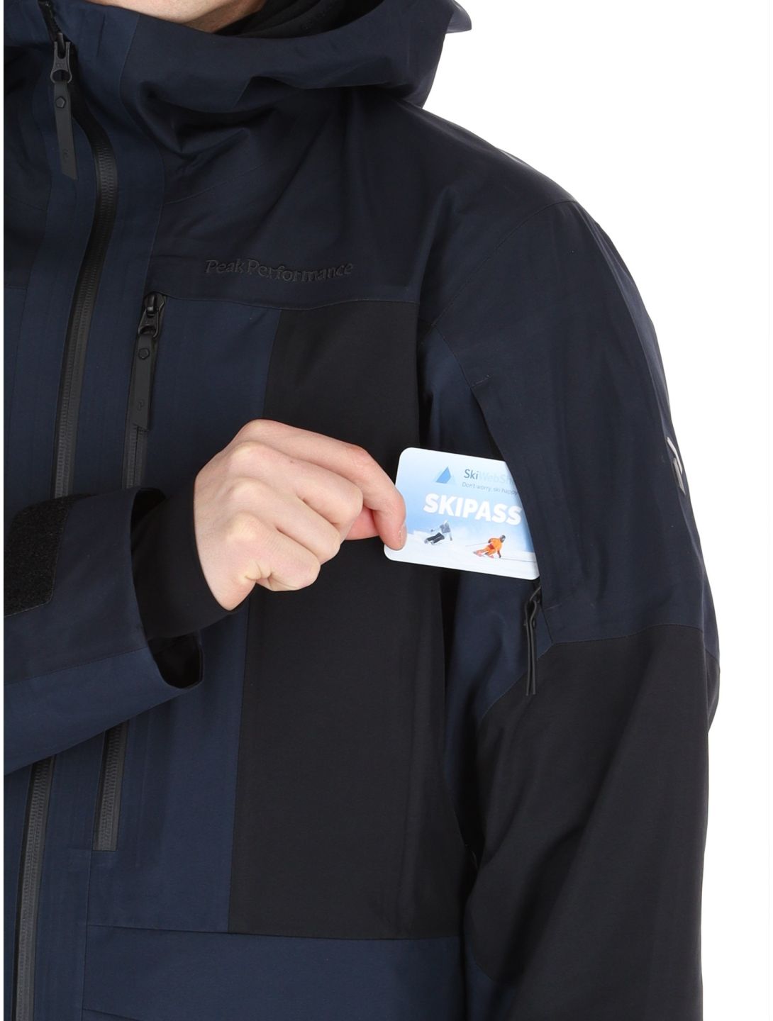 Peak Performance, M Gravity Gore-Tex 3L chaqueta de esquí hardshell hombres Salute Blue / Black / Blue Shadow azul, negro 