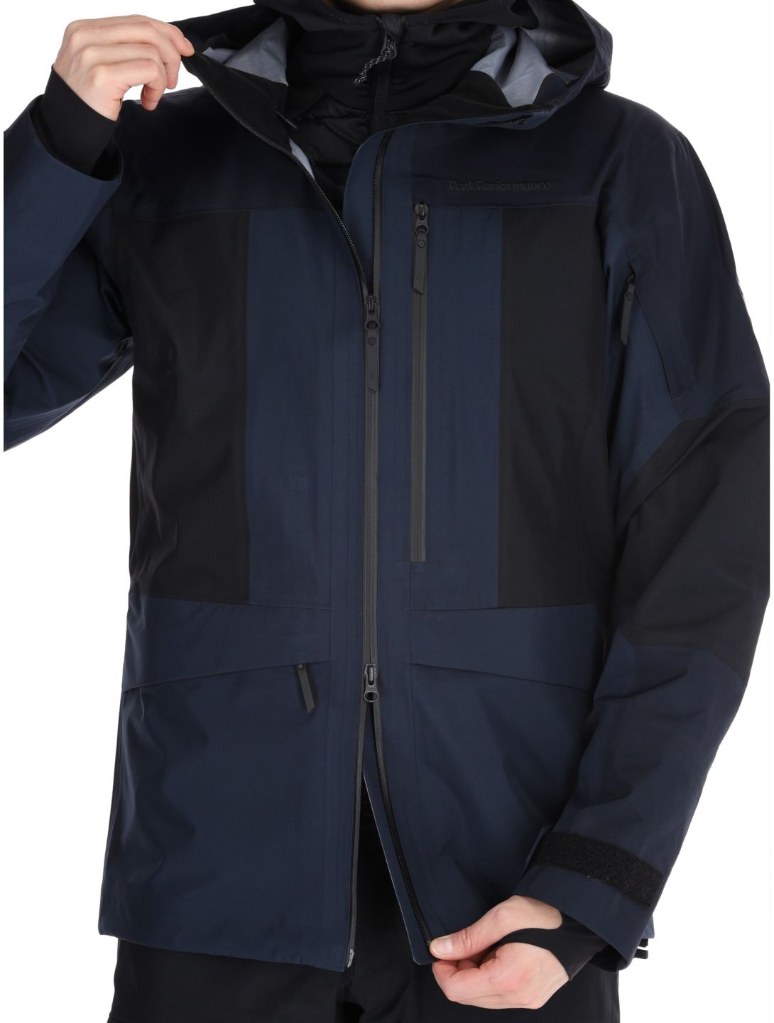 Peak Performance, M Gravity Gore-Tex 3L chaqueta de esquí hardshell hombres Salute Blue / Black / Blue Shadow azul, negro 