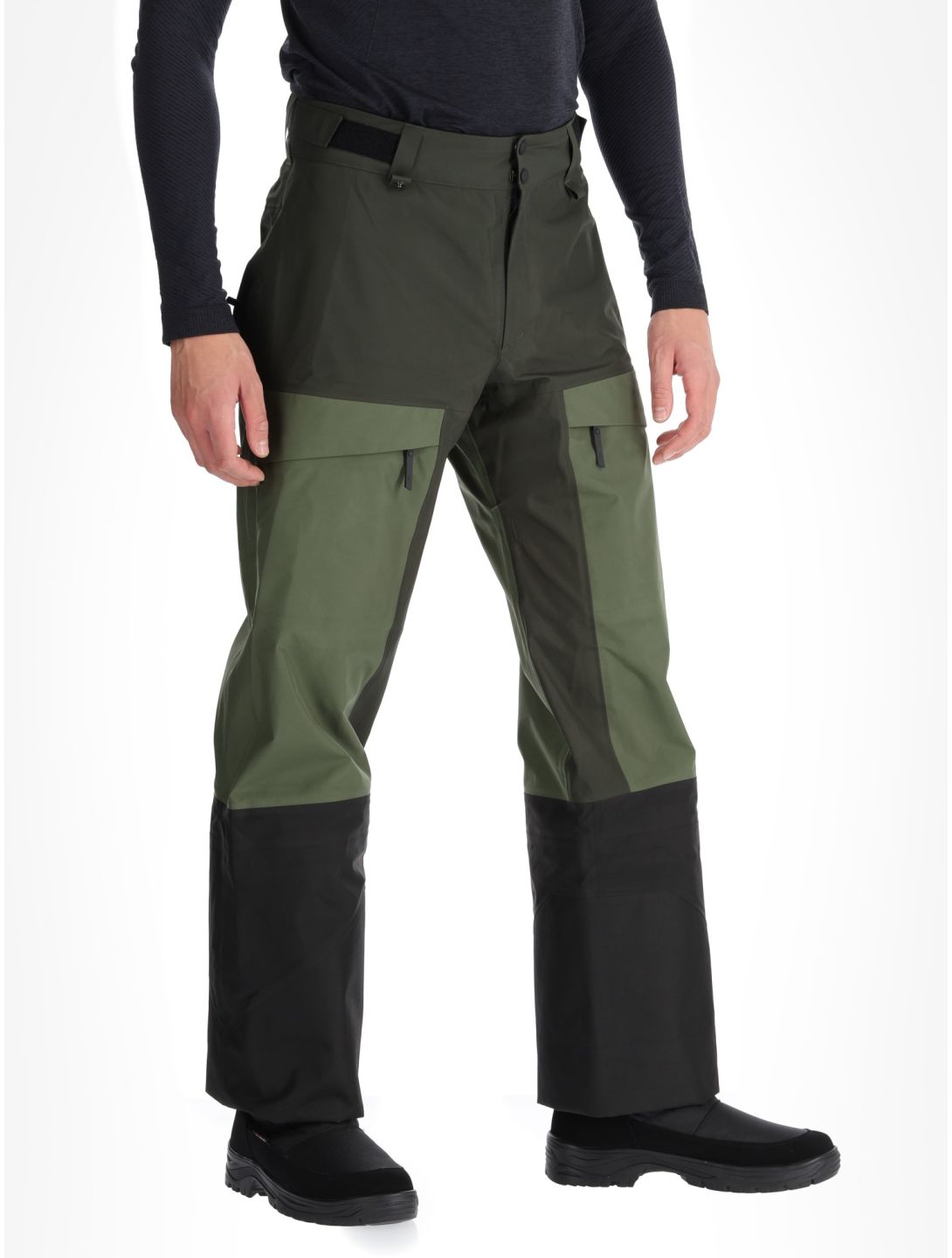 Peak Performance, M Gravity Gore-Tex 3L pantalones de esquí hardshell hombres Olive Extreme / Pine Needle / Offblack negro, verde 