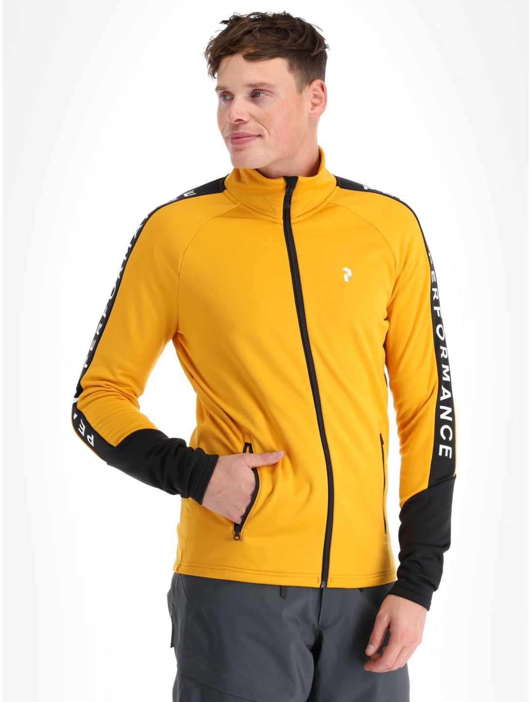 Peak Performance, M Rider Mid Zip chaleco hombres Blaze Tundra Black naranja, negro 