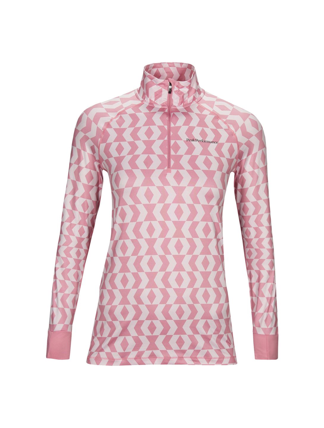 Peak Performance, Spirit Half Zip Printed camisa termoactiva mujeres pattern rosa