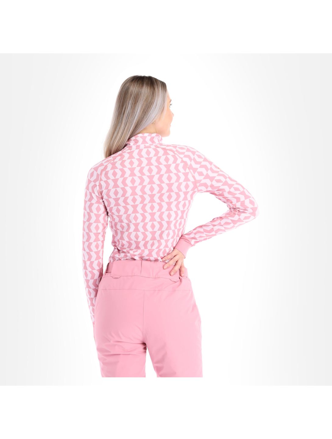 Peak Performance, Spirit Half Zip Printed camisa termoactiva mujeres pattern rosa