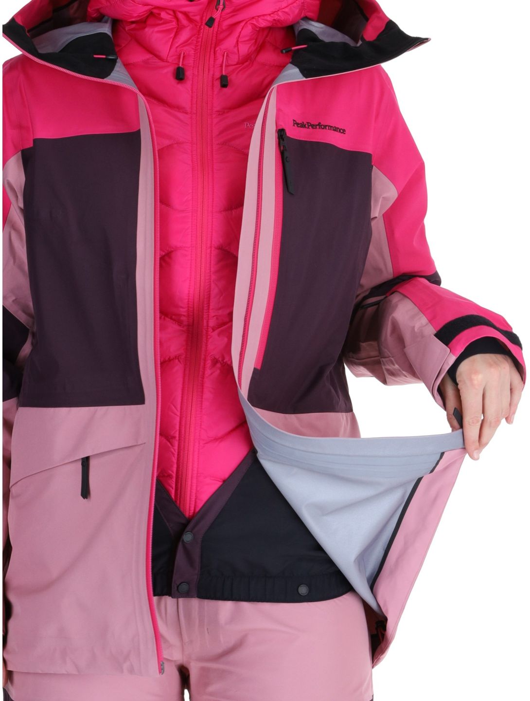 Peak Performance, W Gravity Gore-Tex 3L chaqueta de esquí hardshell mujeres Beetroot Purple / Mystic Purple / Bitter Root púrpura, rosa 