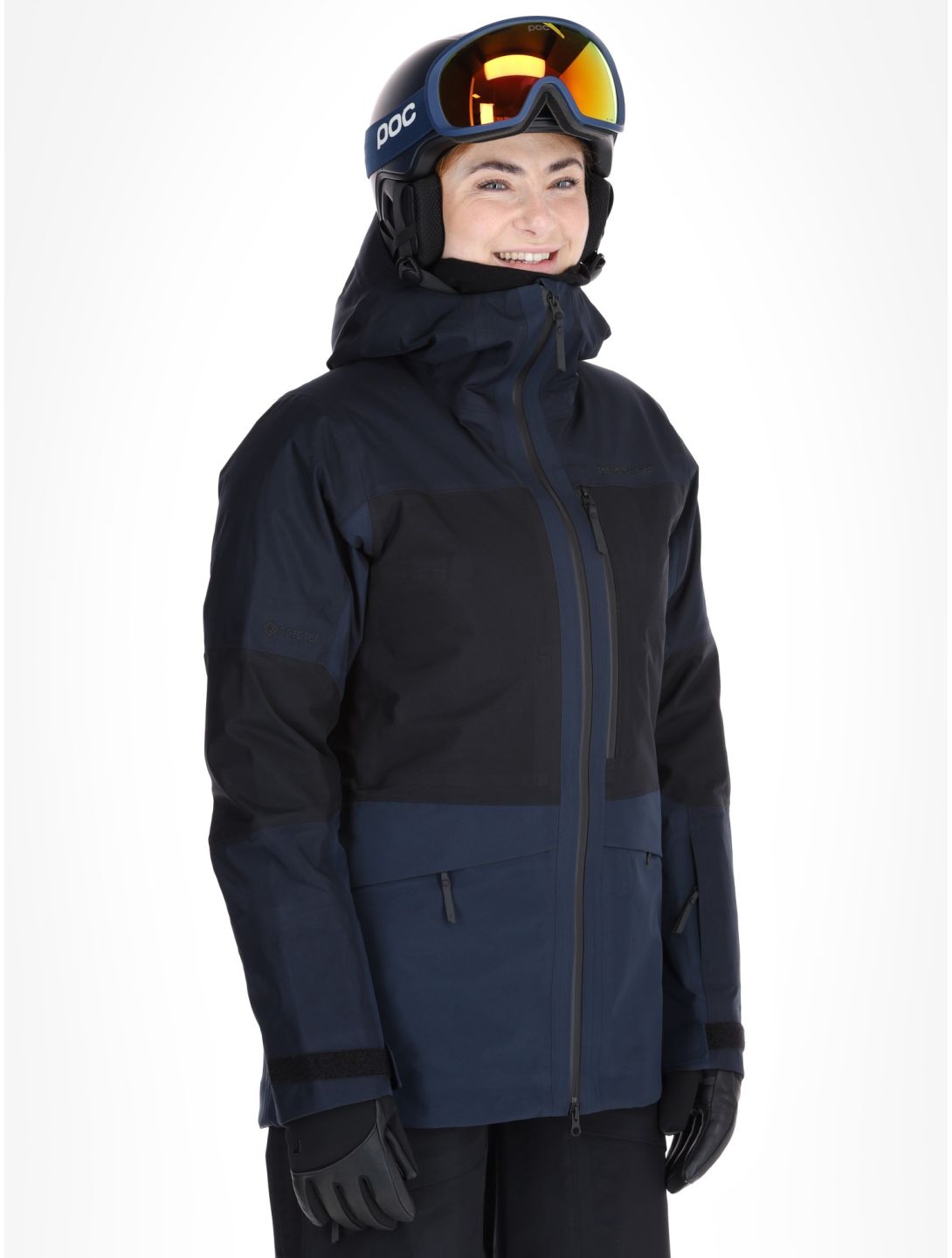 Peak Performance, W Gravity Gore-Tex 3L chaqueta de esquí hardshell mujeres Salute Blue / Black / Blue Shadow azul, negro 