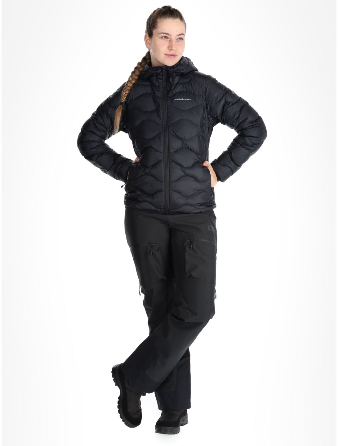 Peak Performance, W Helium Down Hood chaqueta de plumas mujeres Black negro 