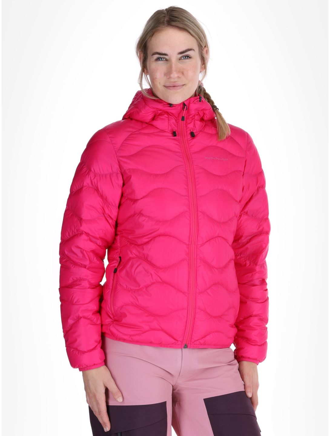 Peak Performance, W Helium Down Hood chaqueta de plumas mujeres Beetroot Purple púrpura 