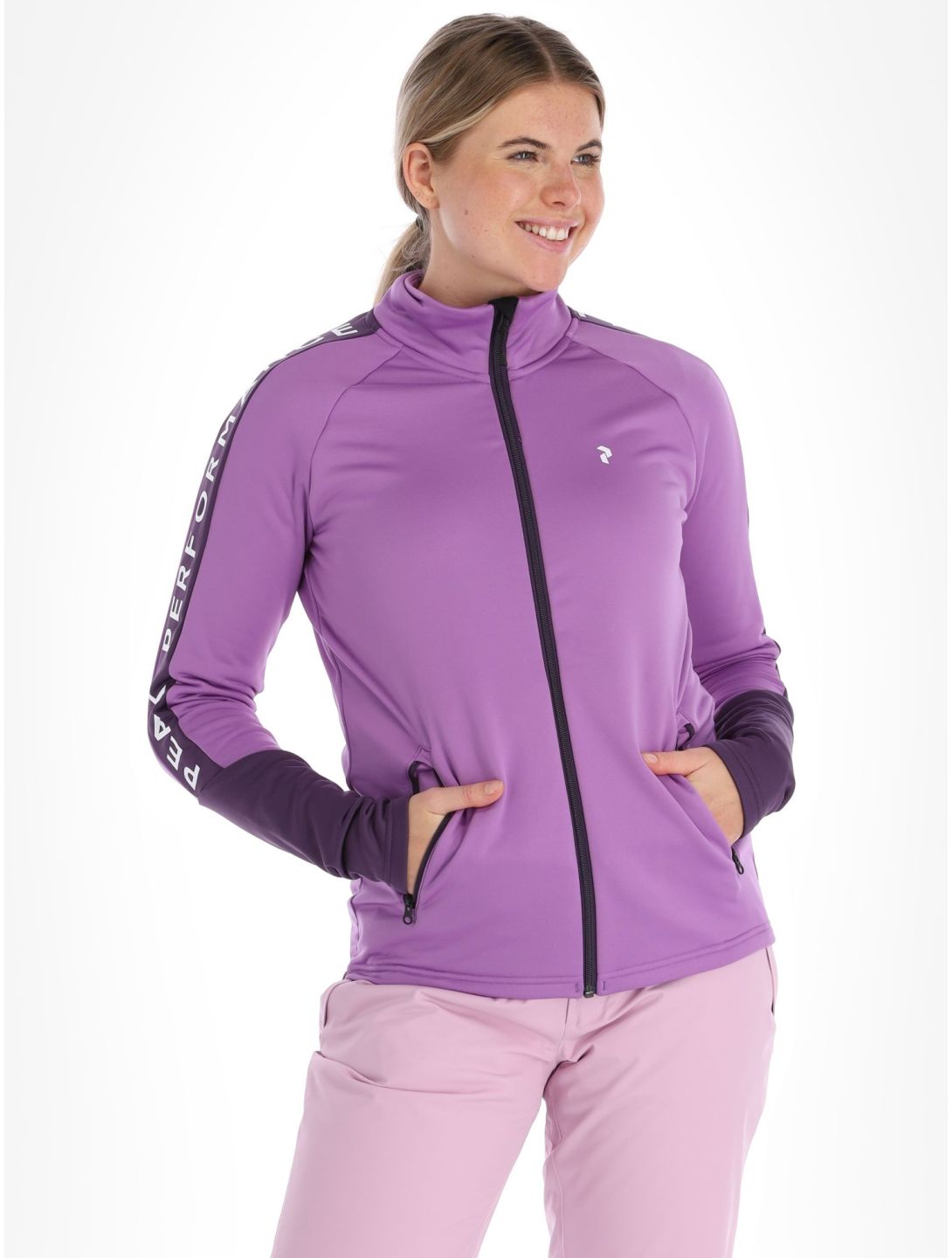 Peak Performance, W Rider Mid Zip chaleco mujeres Action Lilac Indigo púrpura 