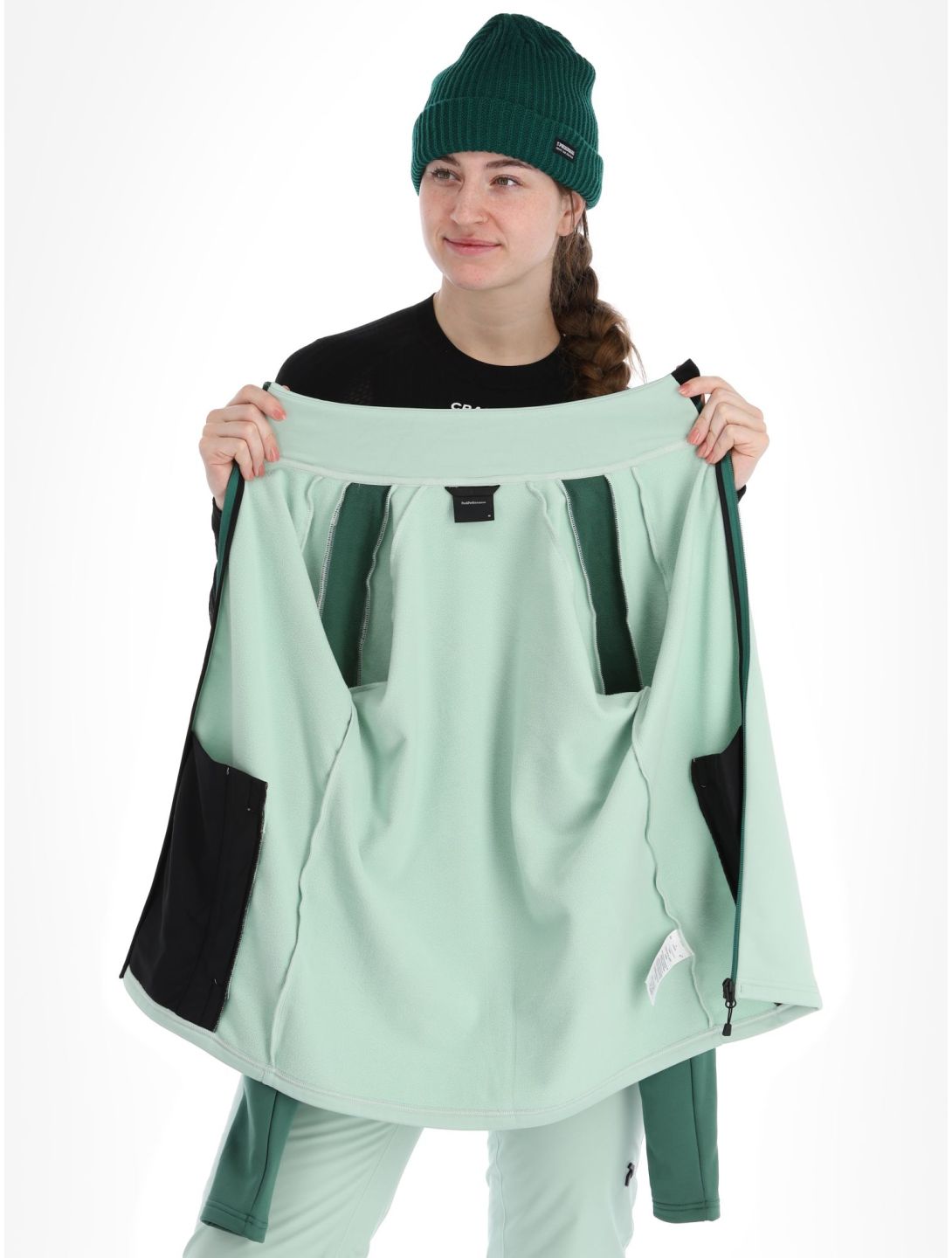 Peak Performance, W Rider Mid Zip chaleco mujeres Delta Green Smoke Pine verde 