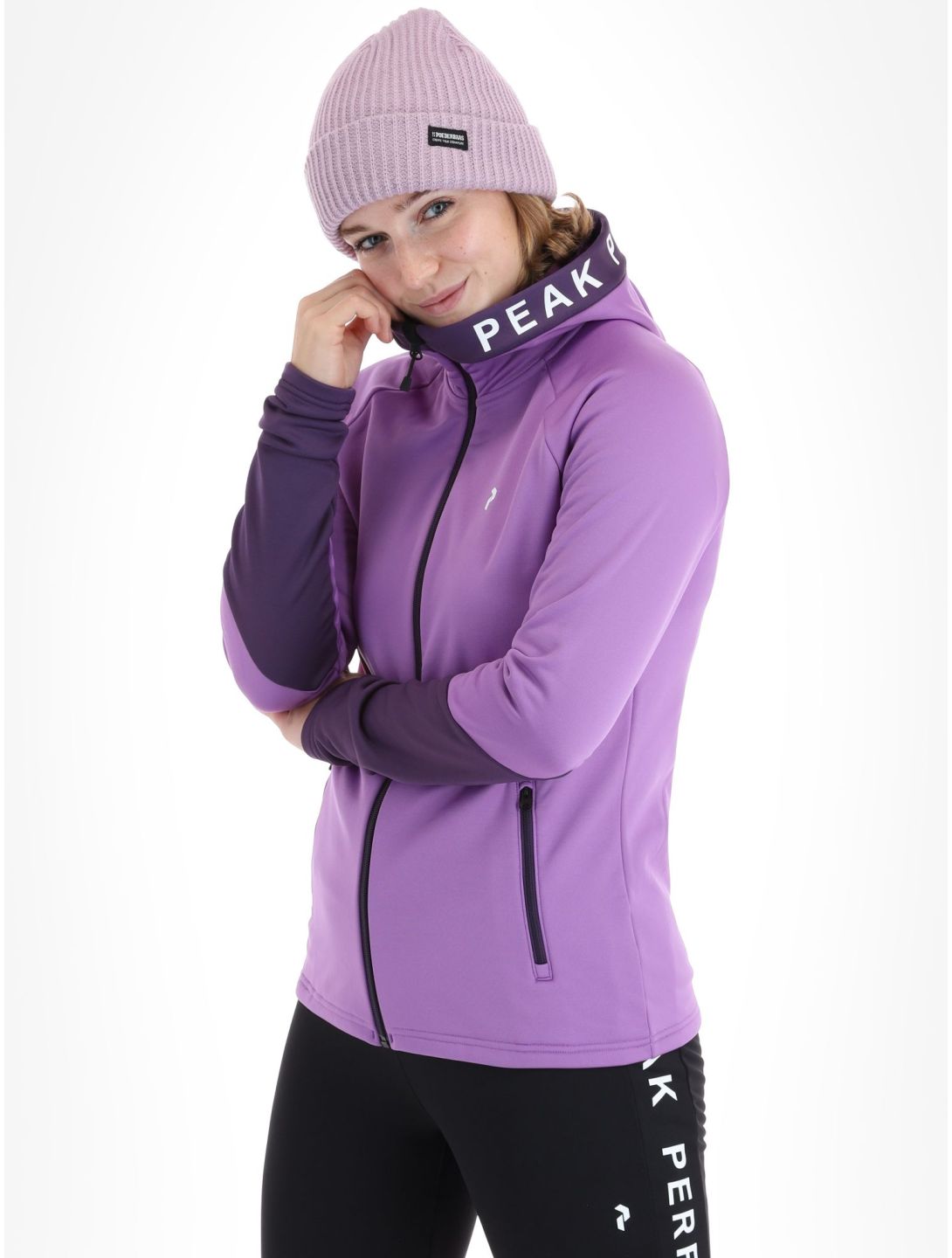 Peak Performance, W Rider Mid Zip Hood chaleco mujeres Action Lilac Indigo púrpura 