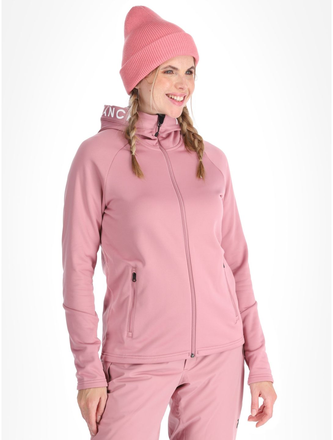 Peak Performance, W Rider Zip Hood chaleco mujeres Bitter Root rosa 