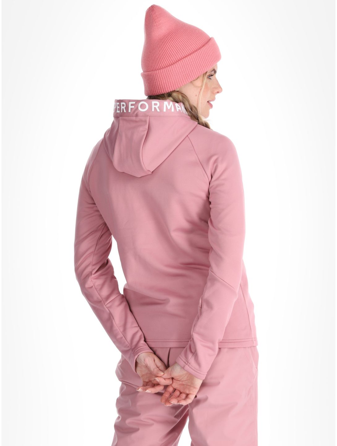 Peak Performance, W Rider Zip Hood chaleco mujeres Bitter Root rosa 