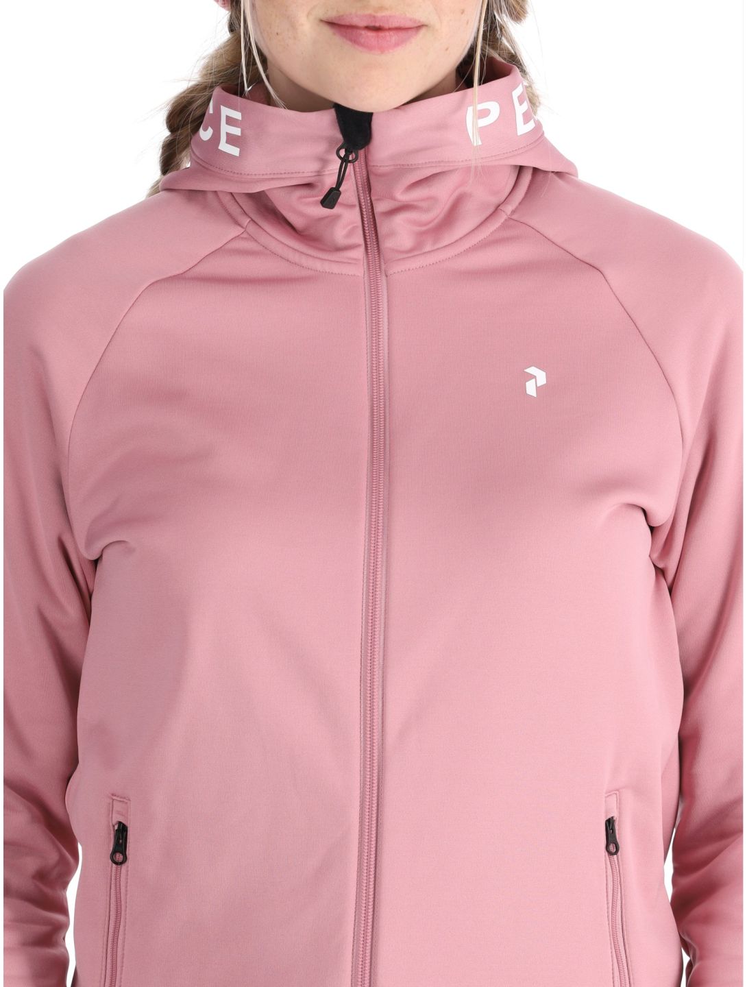 Peak Performance, W Rider Zip Hood chaleco mujeres Bitter Root rosa 