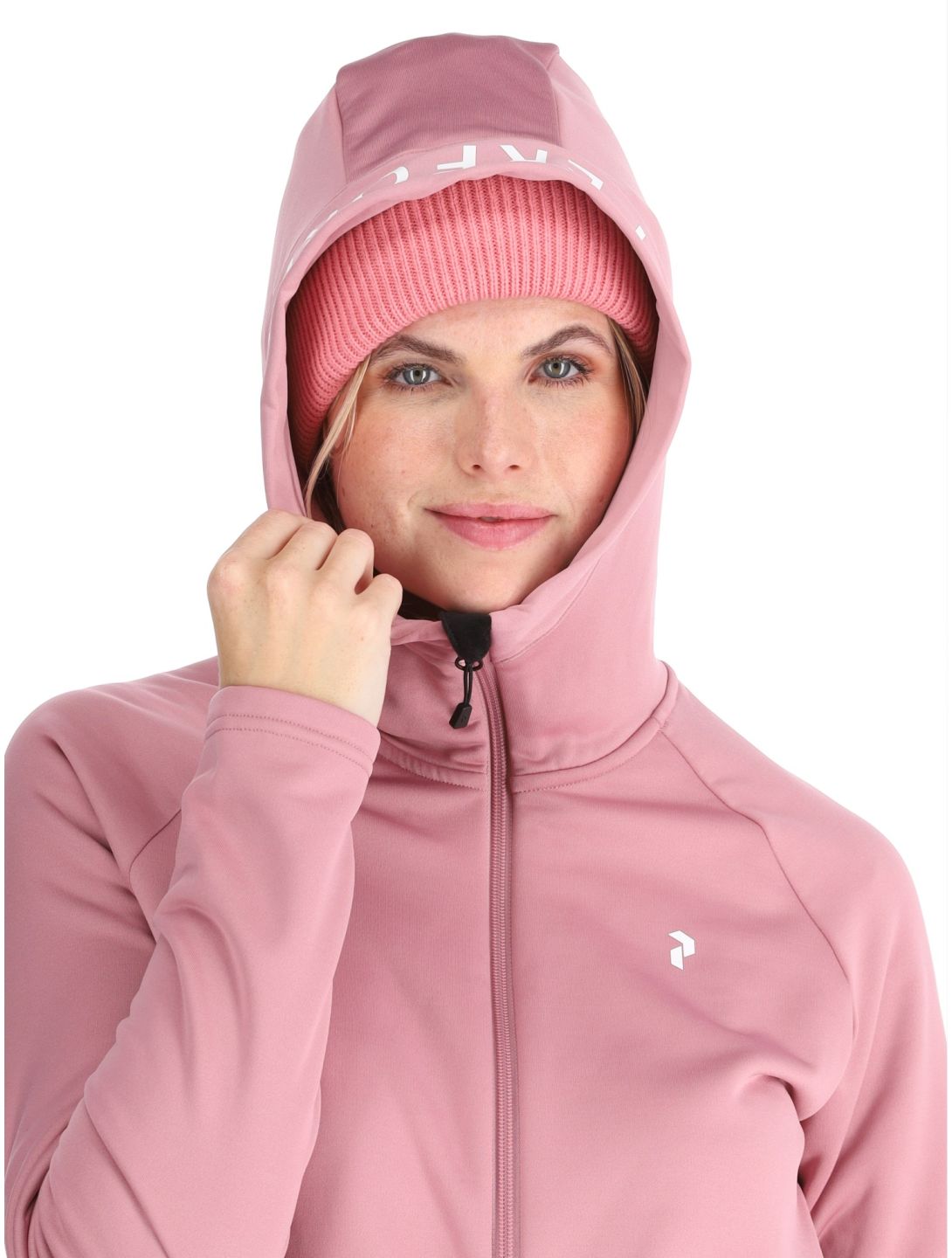 Peak Performance, W Rider Zip Hood chaleco mujeres Bitter Root rosa 