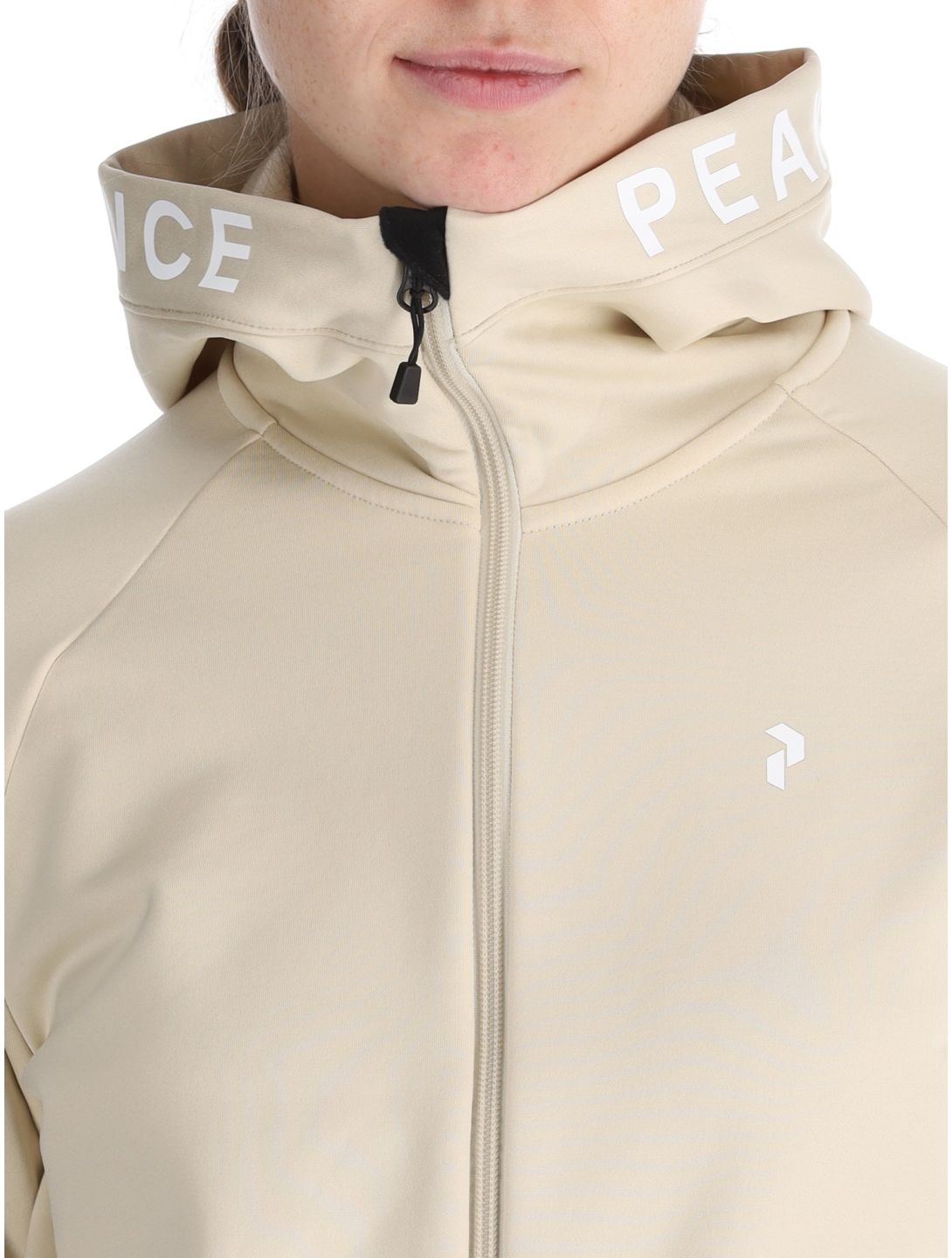 Peak Performance, W Rider Zip Hood chaleco mujeres Sand Fog beige 