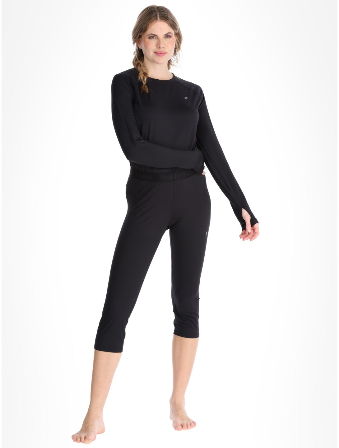 Peak Performance, W Spirit Short John 3/4 pantalón termoactivo mujeres Black negro 