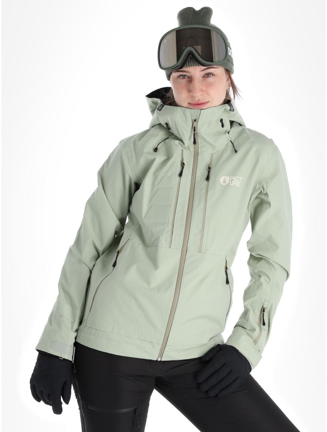 Picture, Aeron 3L chaqueta de esquí hardshell mujeres Desert Sage verde 