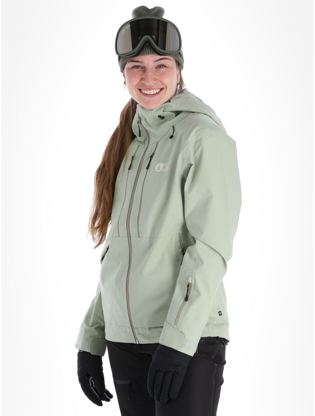 Picture, Aeron 3L chaqueta de esquí hardshell mujeres Desert Sage verde 