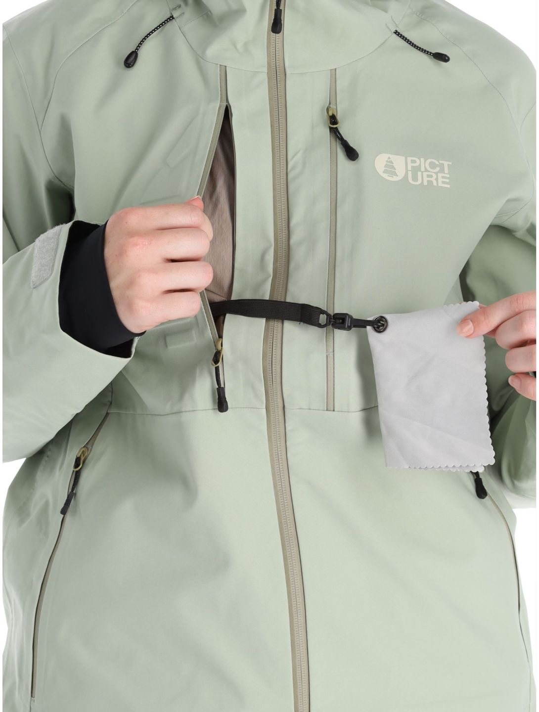 Picture, Aeron 3L chaqueta de esquí hardshell mujeres Desert Sage verde 