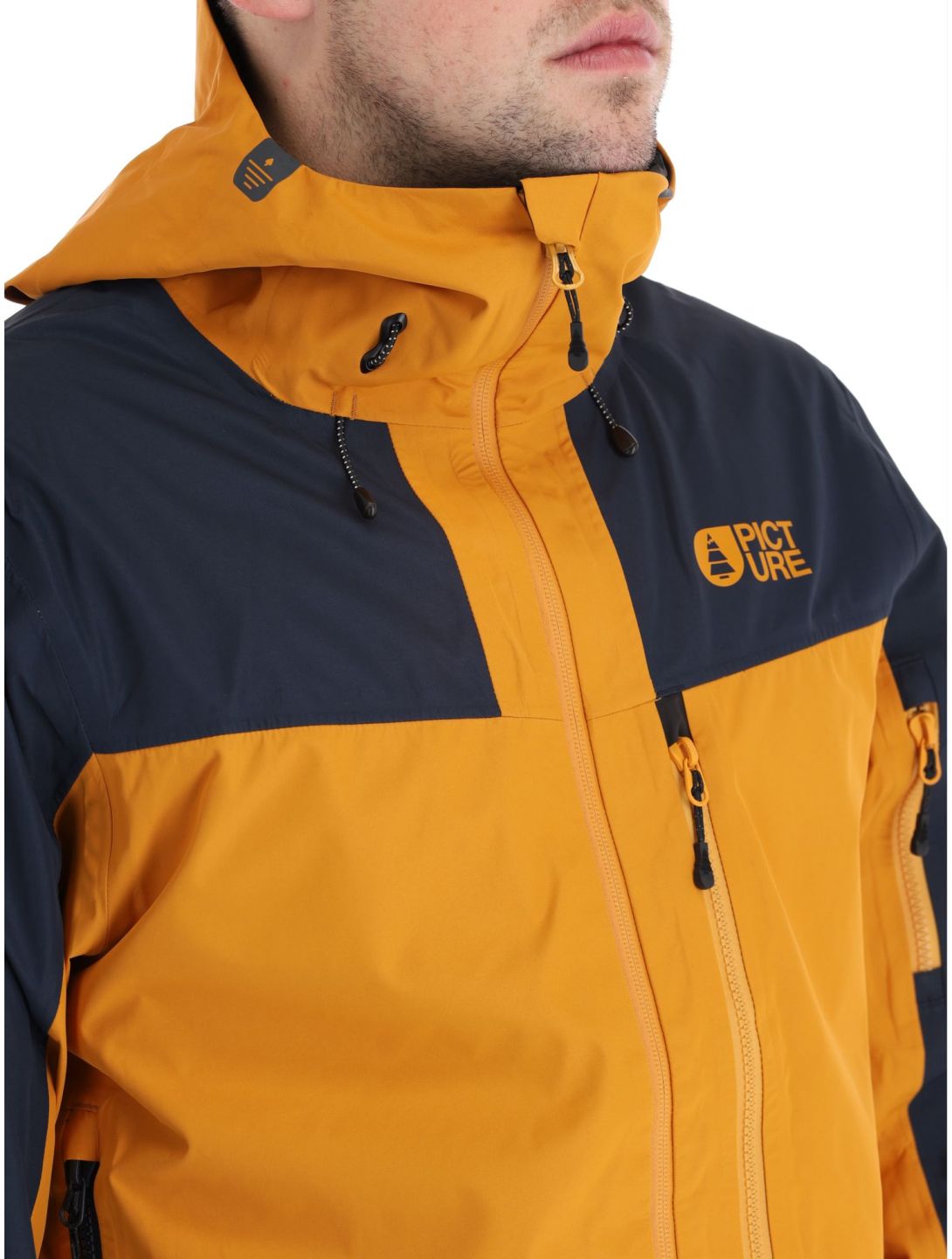 Picture, Broader 3L chaqueta de esquí hardshell hombres Camel-Dark Blue azul, naranja 