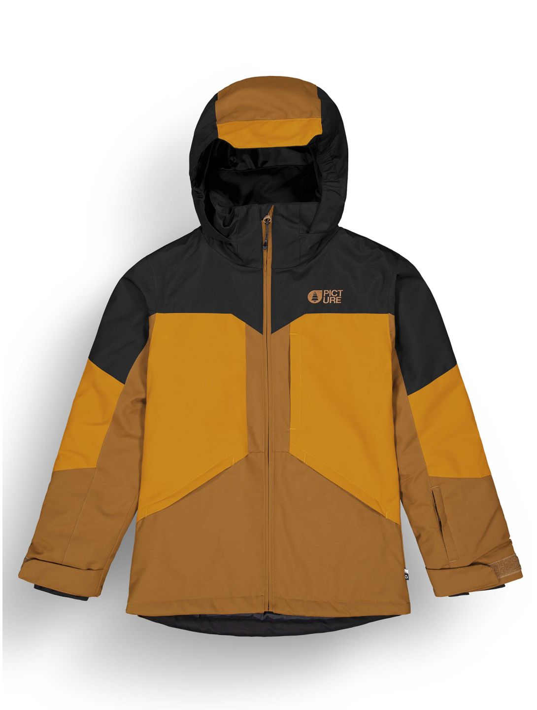 Picture, Cossmo chaqueta de esquí niños Black Honey Chocolate marrón, naranja, negro 