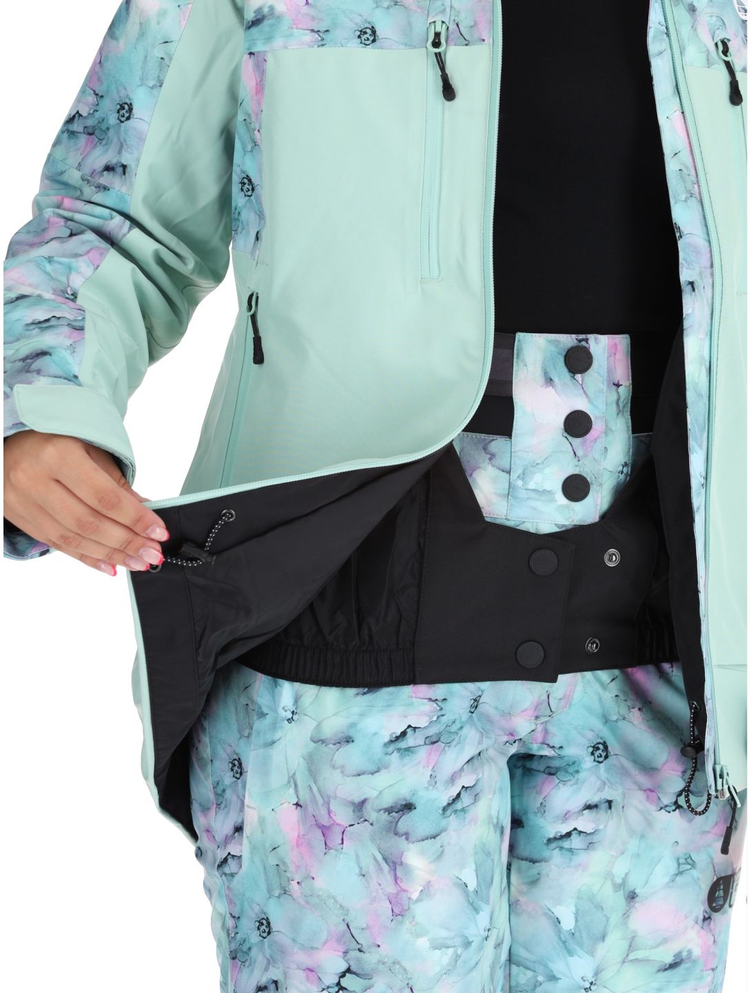 Picture, Exa chaqueta de esquí mujeres Blurry Water Print Silt Green verde 