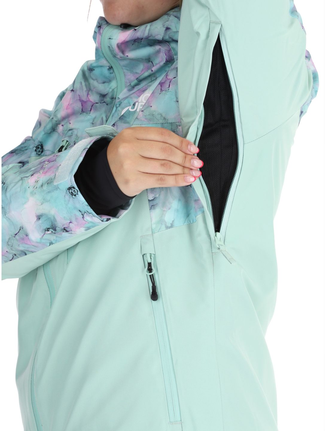 Picture, Exa chaqueta de esquí mujeres Blurry Water Print Silt Green verde 