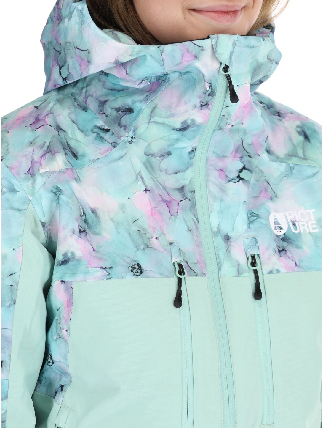 Picture, Exa chaqueta de esquí mujeres Blurry Water Print Silt Green verde 