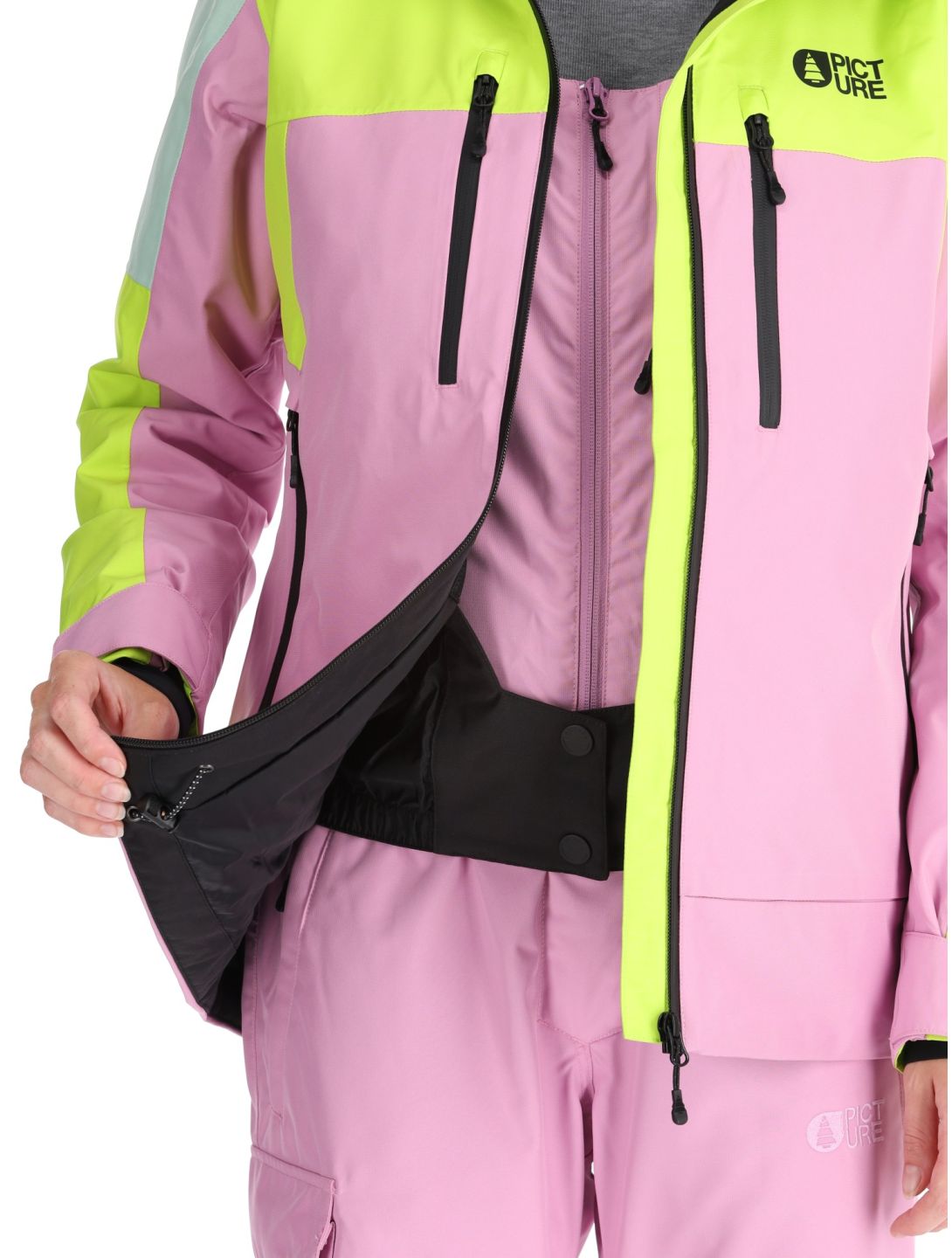 Picture, Exa chaqueta de esquí mujeres Orchid Acid Lime Silt Green rosa, verde 