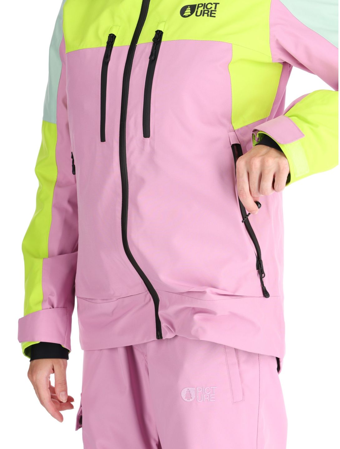 Picture, Exa chaqueta de esquí mujeres Orchid Acid Lime Silt Green rosa, verde 