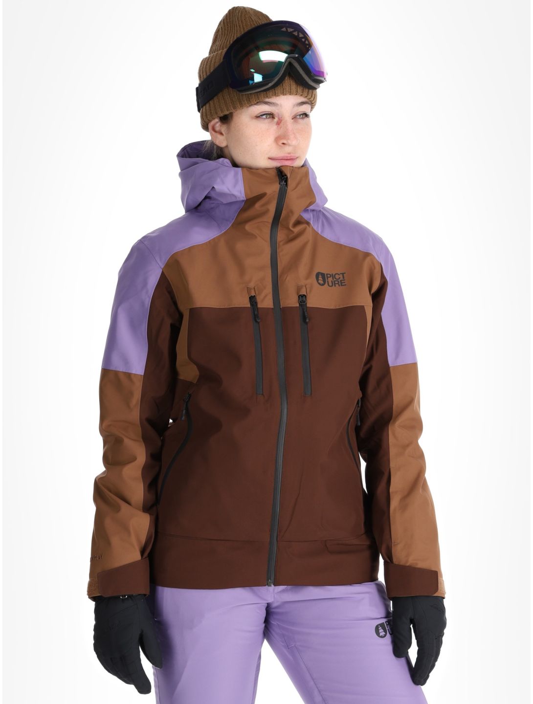 Picture, Exa chaqueta de esquí mujeres Paisley Purple Cocoa Brown Chicory Coffee marrón, púrpura 