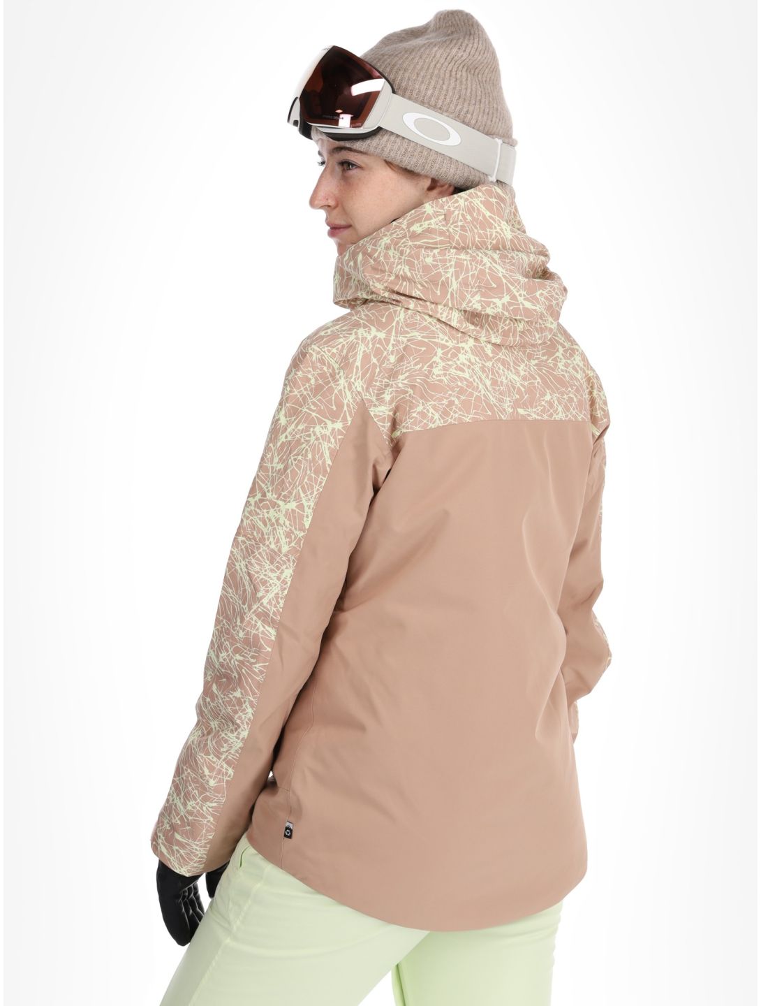 Picture, Exa chaqueta de esquí mujeres Textury Print Roebuck marrón 