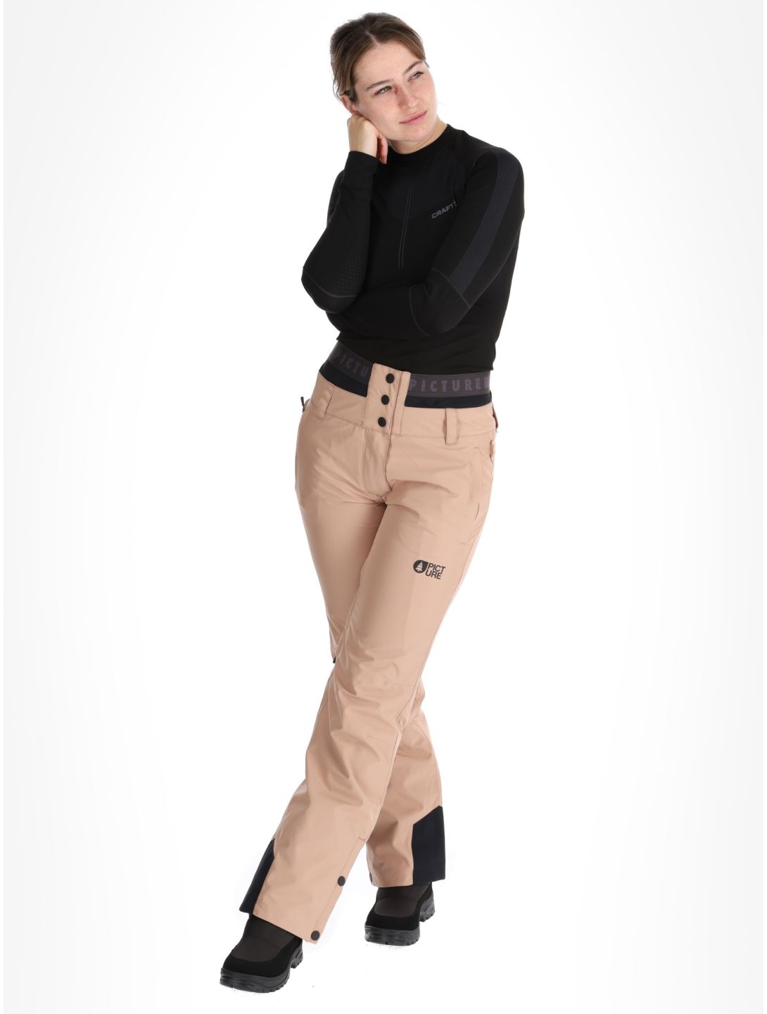 Picture, Exa pantalones de esquí mujeres Roebuck marrón 